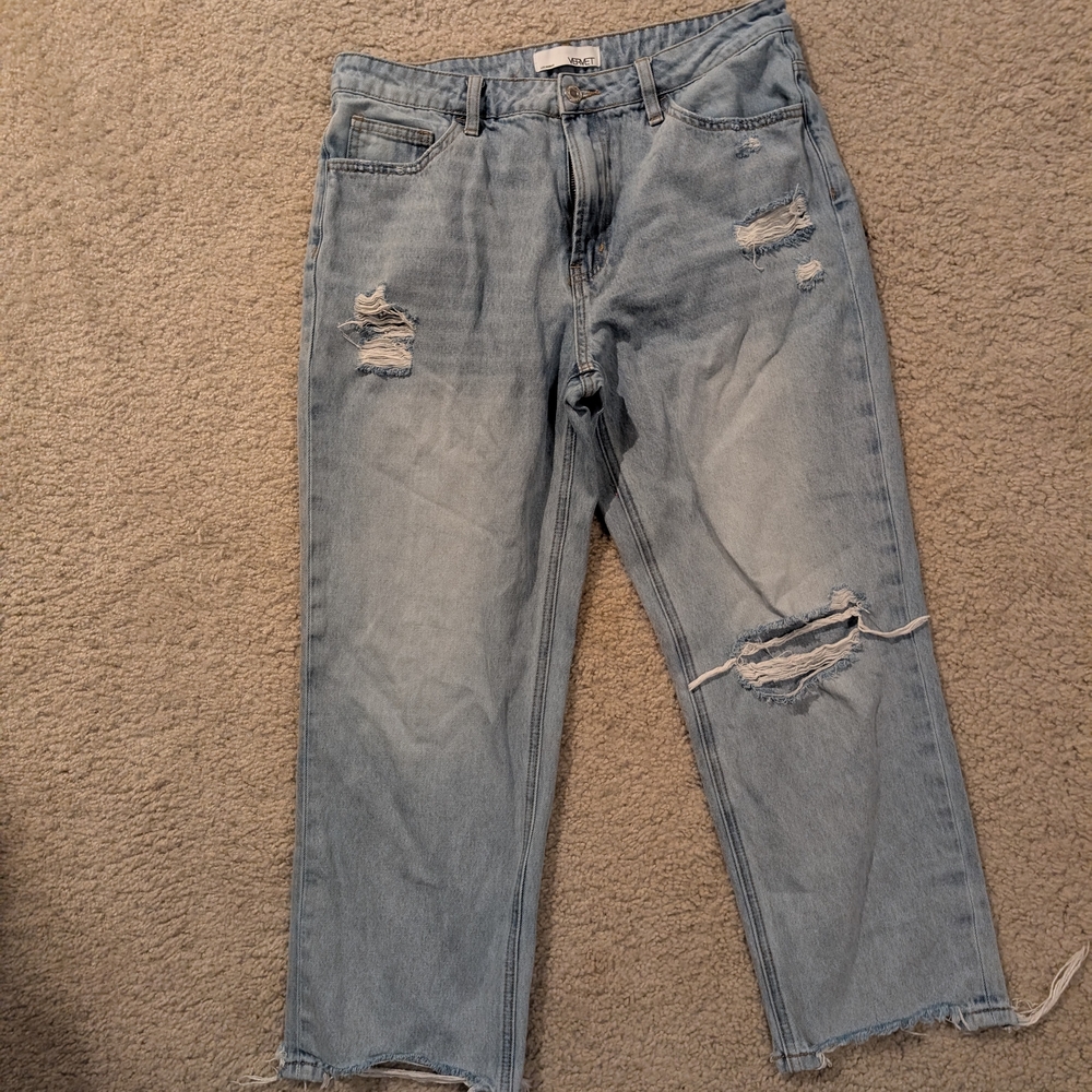 Distressed Light Blue Jeans